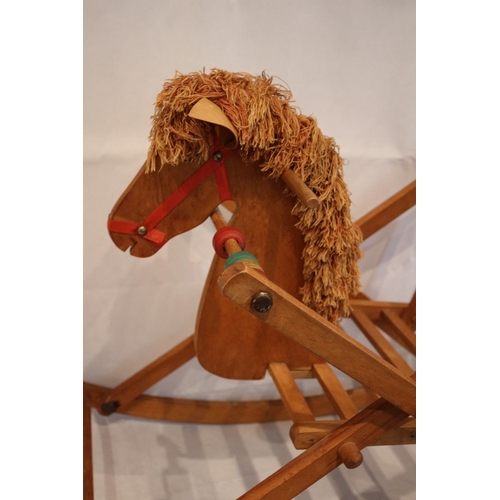 91 - 1950's Wooden Childs rocking chair in style of a horse