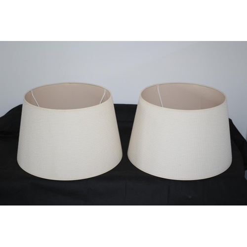 102 - A Pair Of Cream Coloured Lamp Shades