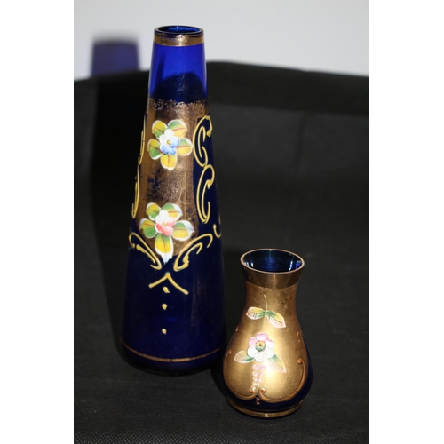 111 - Bohemian Vases Finish In Cobalt Blue