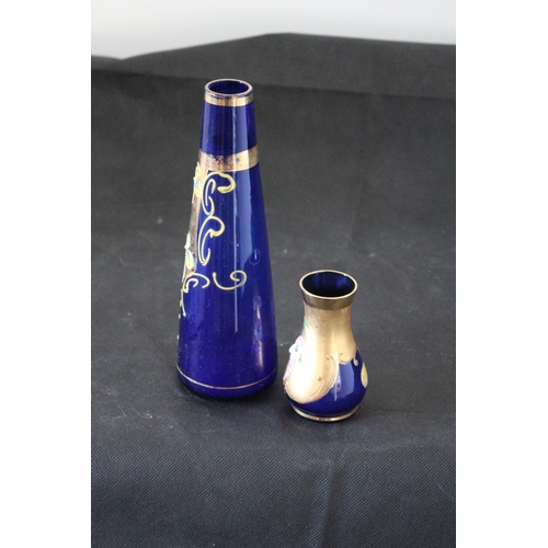 111 - Bohemian Vases Finish In Cobalt Blue