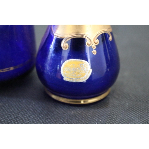 111 - Bohemian Vases Finish In Cobalt Blue