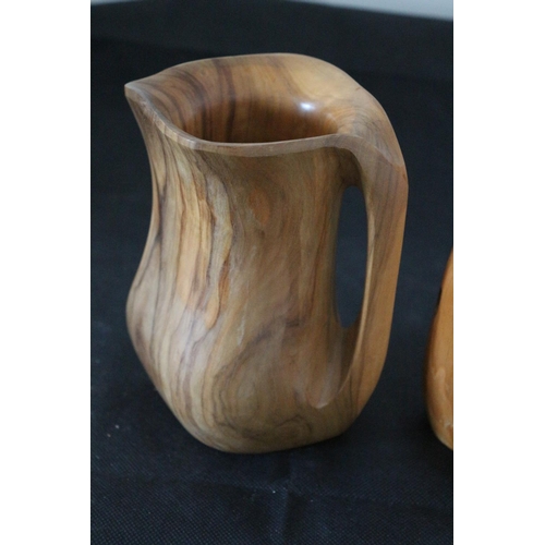 11 - Two Items of Tactile Treen, One Jug and One Vase