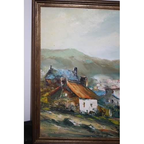 122 - Framed And Signed Oil On Canvas Painting Of A Continental Harbour Scene