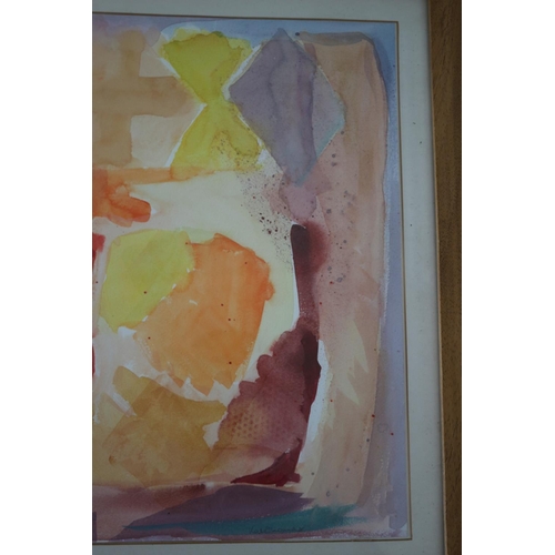 124 - Abstract Watercolour Painting Titled Flag Spirit, Framed and Glazed