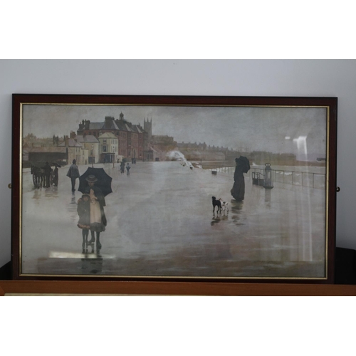 127 - 2 Large Framed and Glazed Prints. One Seascape the Other Victorian Promenade