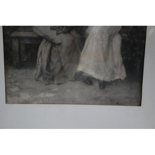 129 - Large Framed and Glazed Print of a Victorian Scene