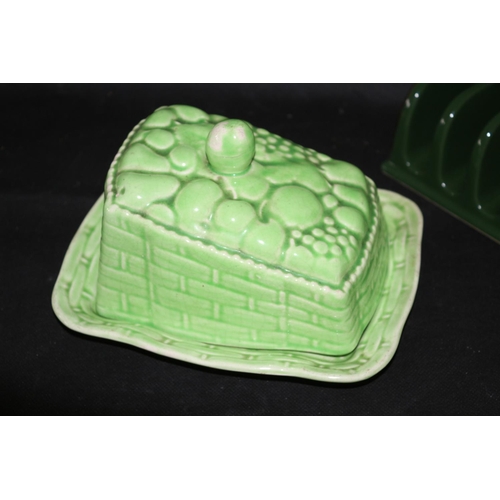 153 - A China Butter Dish and Toast Rack