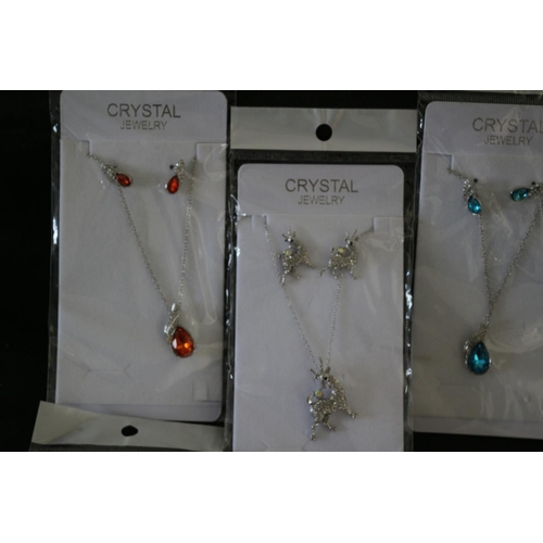 155 - 7 New in Packet Crystal Jewellery Pendants Costume Jewellery