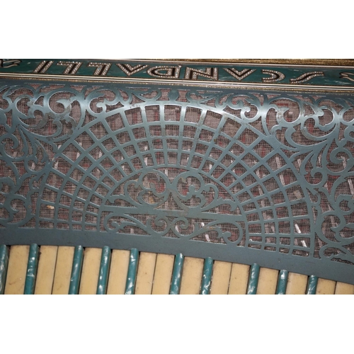 159 - A Very decorative Scandalli accordion, Scott wood Model complete with case but in need of some sligh... 