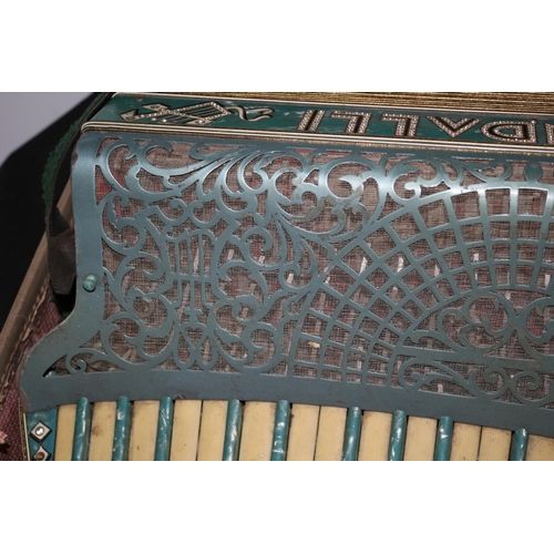 159 - A Very decorative Scandalli accordion, Scott wood Model complete with case but in need of some sligh... 