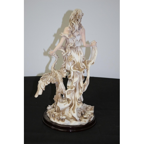 16 - Angelina Collection Figurine with a Crane Bird, has slight damage to toe