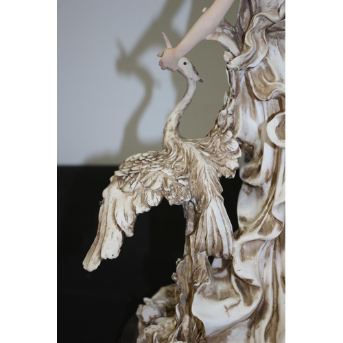 16 - Angelina Collection Figurine with a Crane Bird, has slight damage to toe