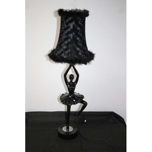 18 - Tall Ballerina Lamp with matching Shade. Has slight damage on leg