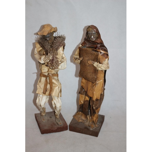 34 - A Pair of Old Paper Figures, Believed to be of Folk Art