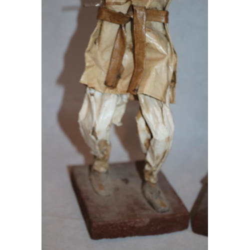 34 - A Pair of Old Paper Figures, Believed to be of Folk Art