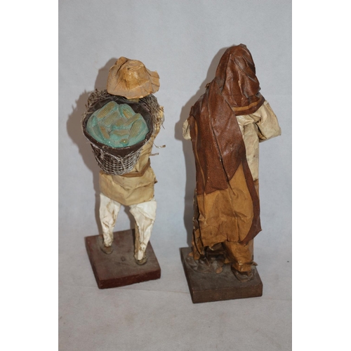 34 - A Pair of Old Paper Figures, Believed to be of Folk Art