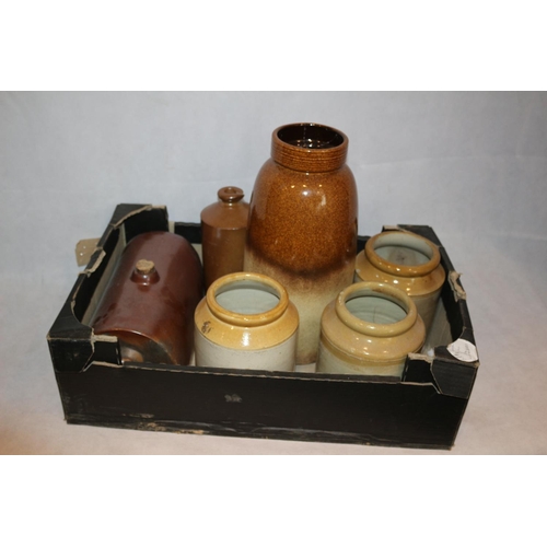 37 - Varied Selection of Stoneware, Including West German Vase which has damage to rim area