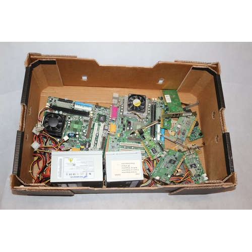 41 - Box of Computer Parts Including Motherboards and Power Supply