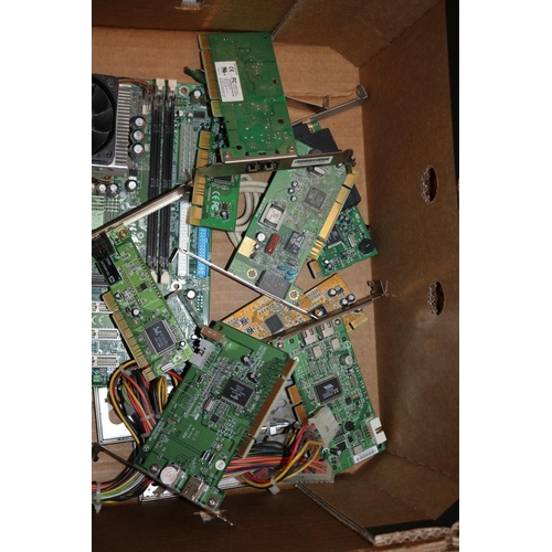 41 - Box of Computer Parts Including Motherboards and Power Supply