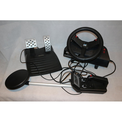 42 - PC Games Steering Wheel and Pedals By Trustmaster. Also One Metal Detector. Un tested