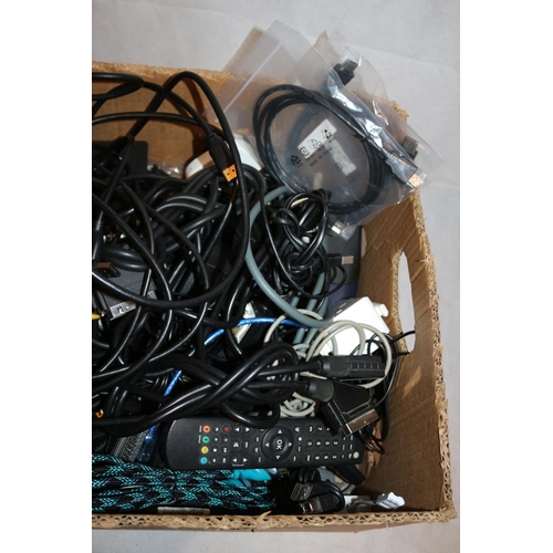 43 - Box Of Many Electrical Cables Of Various Types