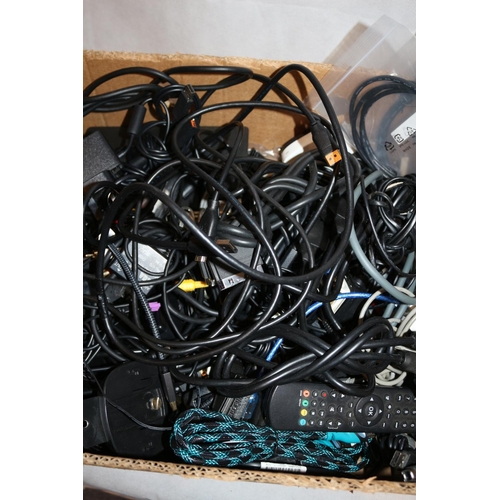 43 - Box Of Many Electrical Cables Of Various Types