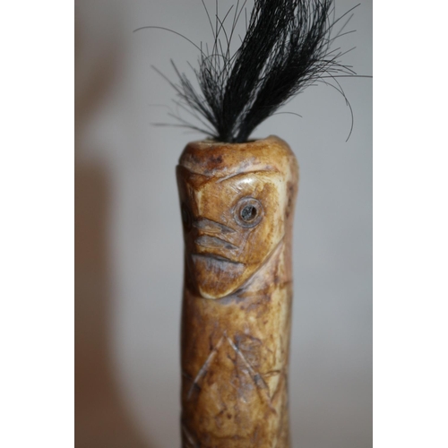 44 - Little Gourd with Bone Tribal Figurine