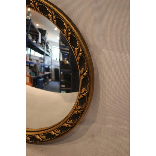 52 - Convex Mirror in ornate gold coloured frame approx 35cm