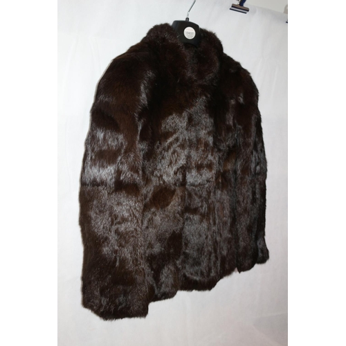 55 - A Cony Soft Fur Ladies Jacket with hook and eye closure unsized