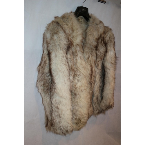 56 - Light coloured  Soft Fur, (believed to be fox), Ladies Jacket unsized