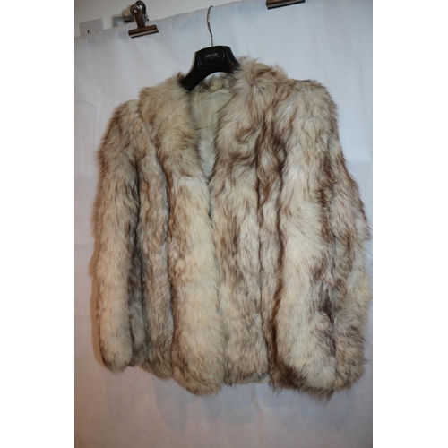 56 - Light coloured  Soft Fur, (believed to be fox), Ladies Jacket unsized