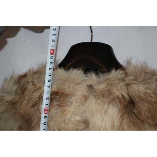 56 - Light coloured  Soft Fur, (believed to be fox), Ladies Jacket unsized