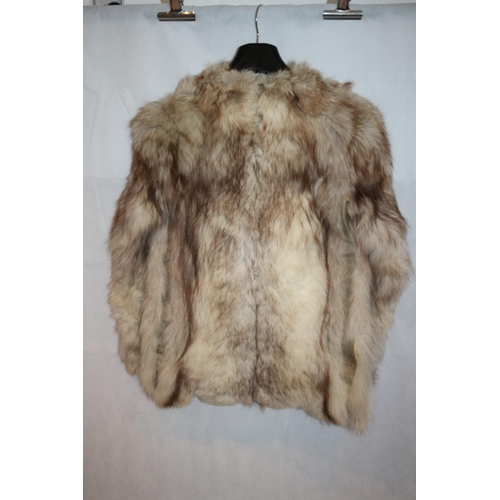 56 - Light coloured  Soft Fur, (believed to be fox), Ladies Jacket unsized