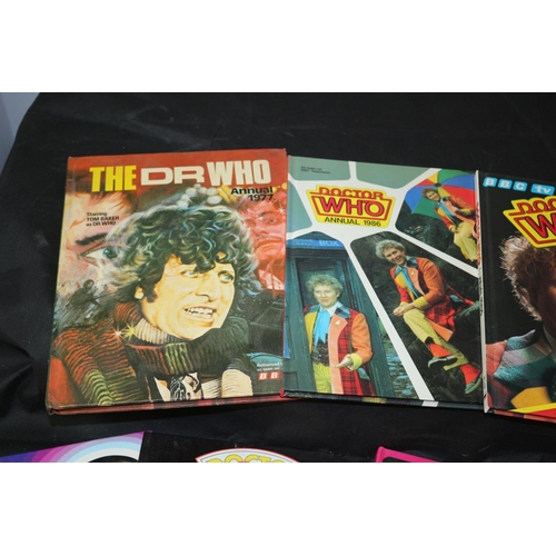 6 - A Collection of Dr Who Annuals Ranging from 1973 to the mid 80's