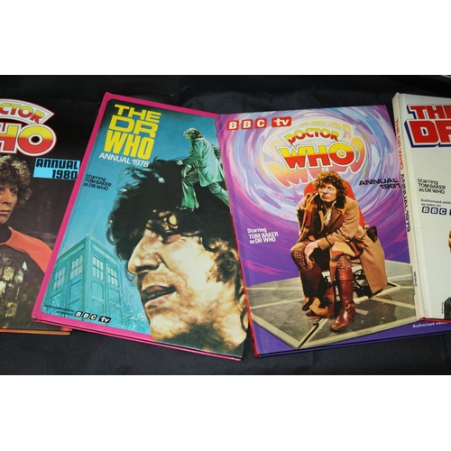 6 - A Collection of Dr Who Annuals Ranging from 1973 to the mid 80's