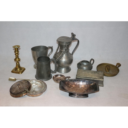 67 - An Assortment of Metalware including Pewter