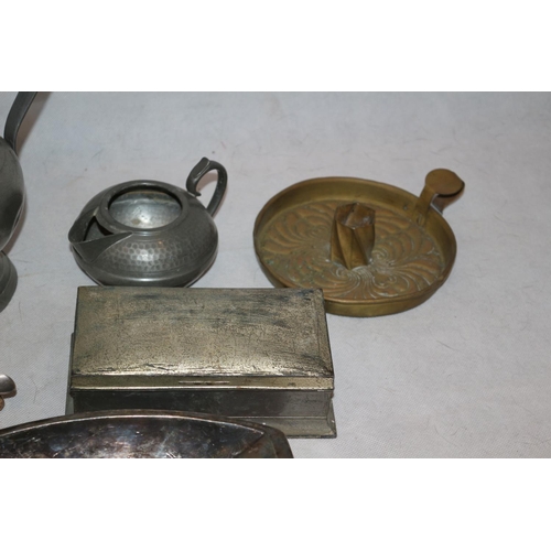 67 - An Assortment of Metalware including Pewter