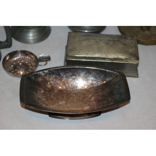 67 - An Assortment of Metalware including Pewter