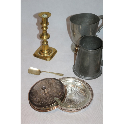 67 - An Assortment of Metalware including Pewter