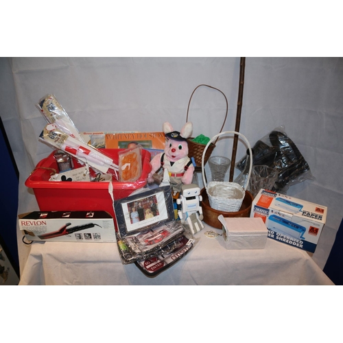 69 - A Large Selection of Varied Items including Walking stick and untested electrical items