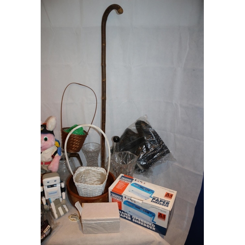 69 - A Large Selection of Varied Items including Walking stick and untested electrical items