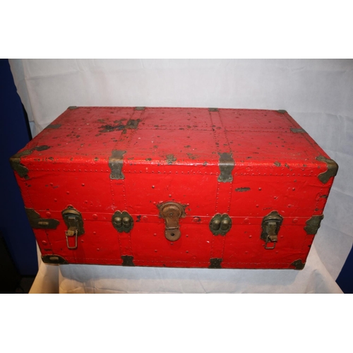 77 - A very large Steamer trunk with age