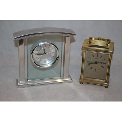 86 - 2 Mantel Clocks both battery driven