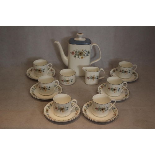 91 - Royal Doulton Pastorale Patterned Coffee Set