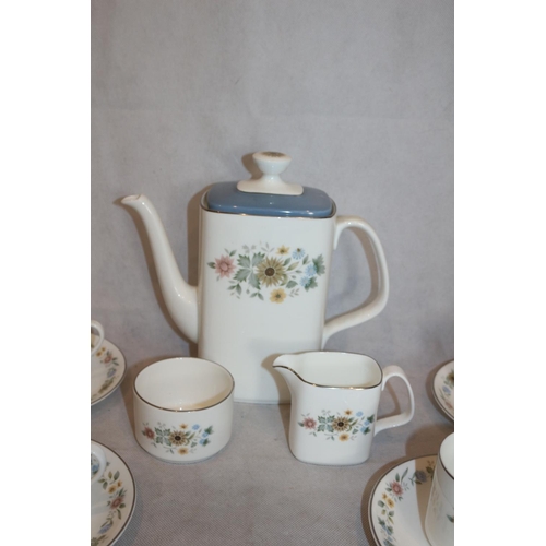 91 - Royal Doulton Pastorale Patterned Coffee Set