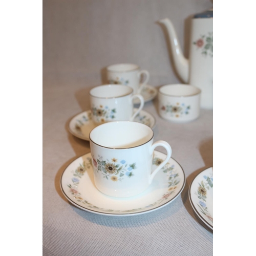 91 - Royal Doulton Pastorale Patterned Coffee Set