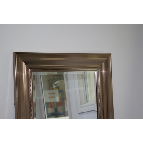 181 - Lovely Brushed Metal Bronzed Coloured Bevelled Glass Mirror