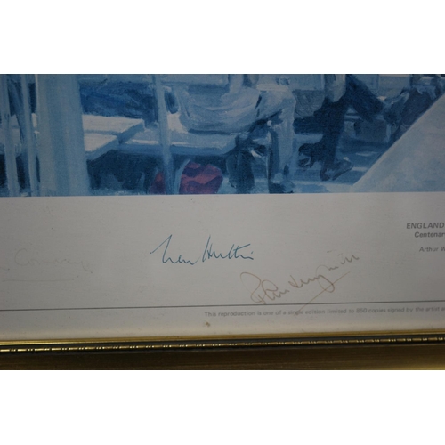 182 - Limited Edition Print of Cricket Interest, Lords 1980 England V's Australia with Signatures