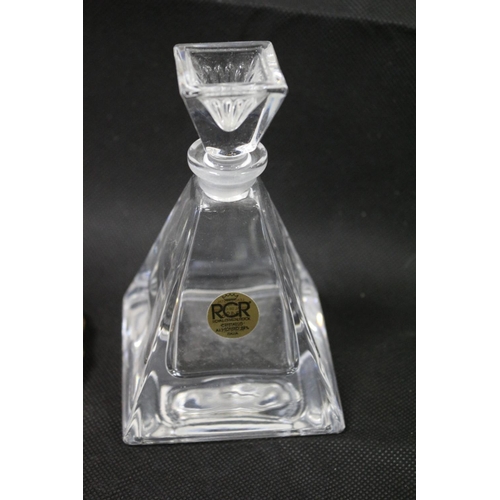 190 - Italian Royal Crystal Rock Scent Bottle with Lid and Stratton English Compact