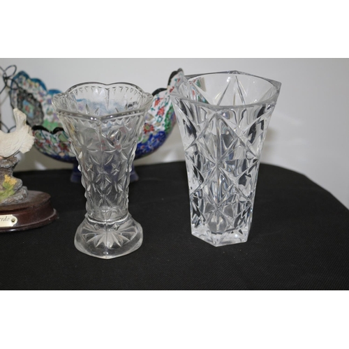 191 - An Electric Mix Including Glassware, Delft Style China Windmill and Hand Painted Porcelain